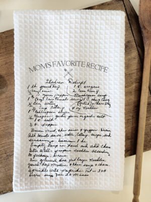 handwritten recipe towel 2