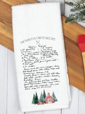 Christmas Handwritten Recipe Tea Towel