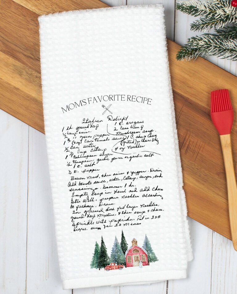 Christmas Handwritten Recipe Tea Towel