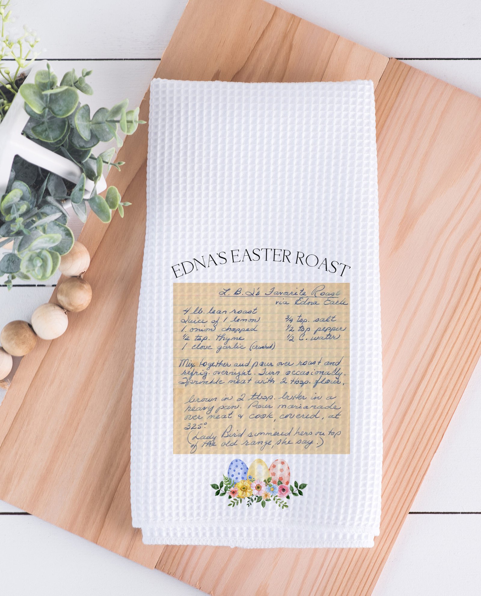 easter handwritten towel