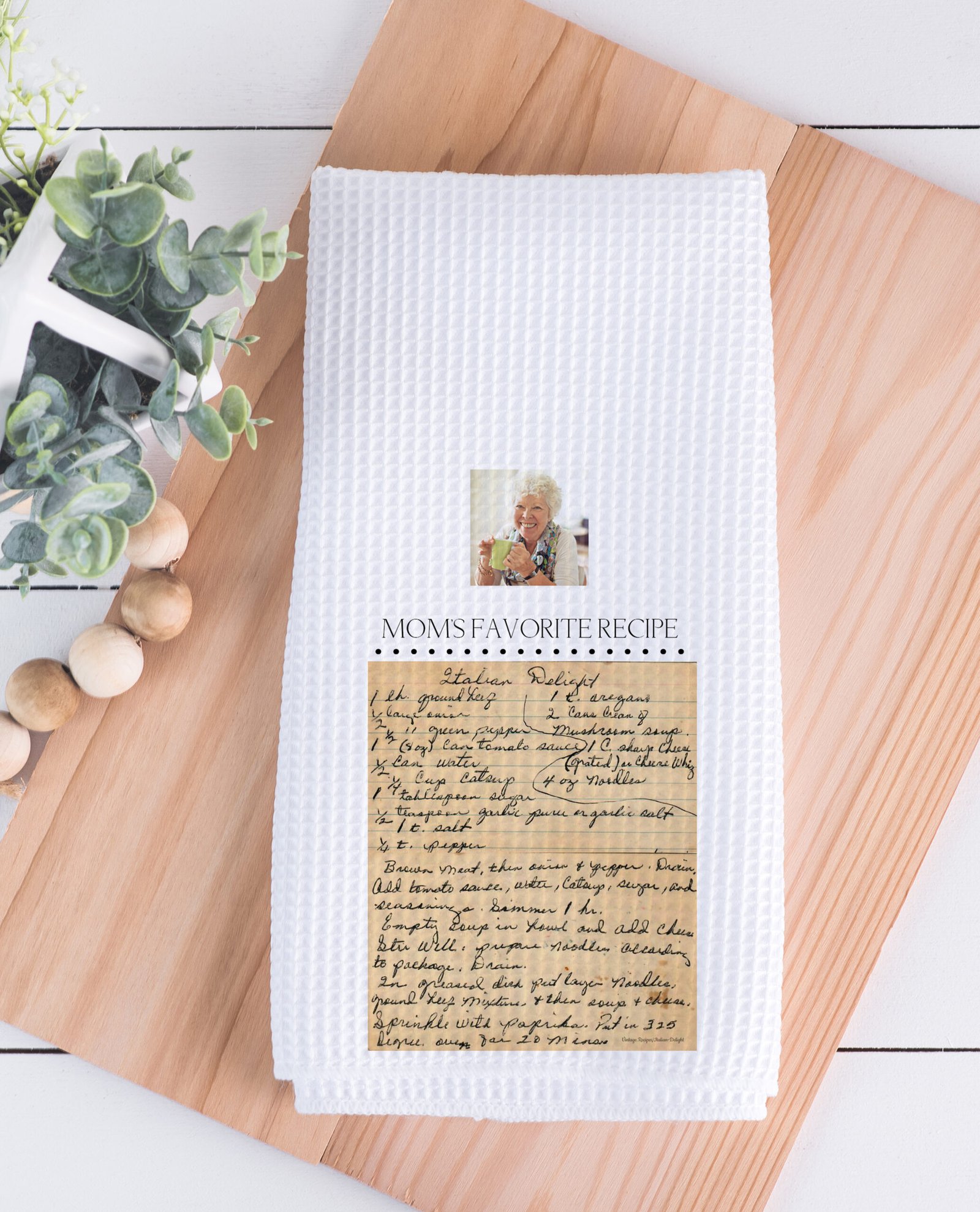 handwritten towel with photo 2