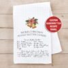 Christmas Bells Handwritten Recipe Towel