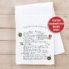 Illustrated Ingredient Handwritten Recipe Towel