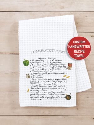 Illustrated Ingredient Handwritten Recipe Towel