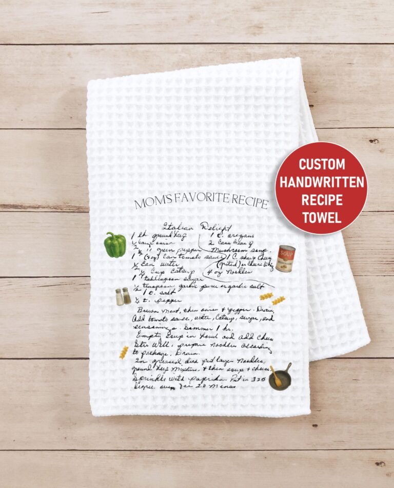 Illustrated Ingredient Handwritten Recipe Towel