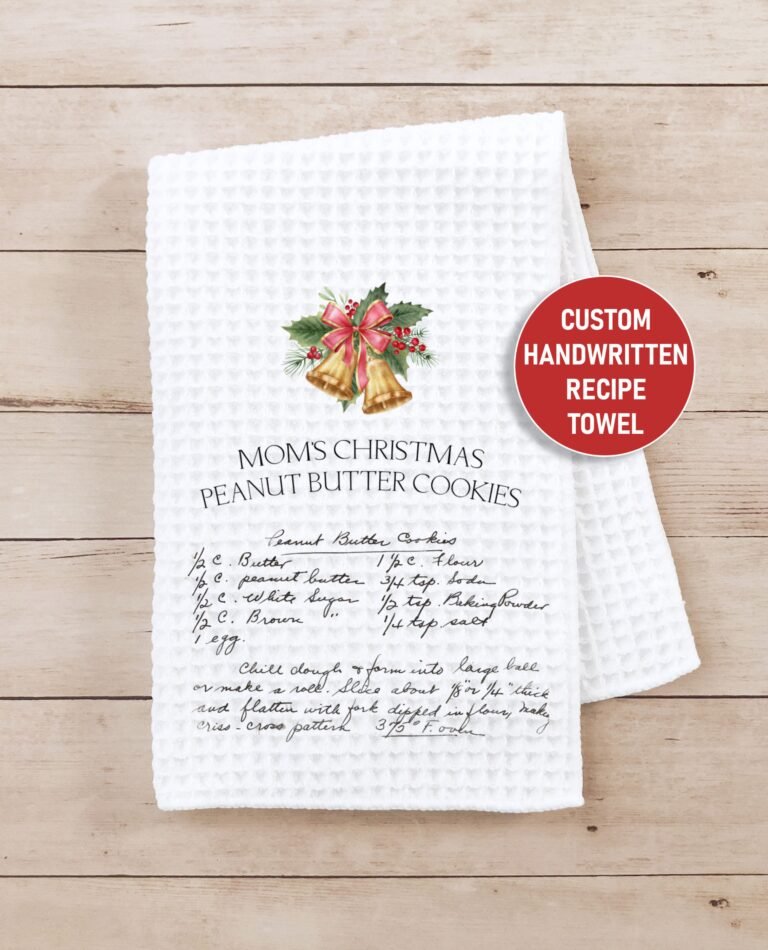 Christmas Bells Handwritten Recipe Towel