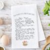 Personalized Recipe Tea Towel With Floral Utensils