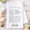 Handwritten Recipe Towel With Florals
